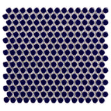 Eden Royal Blue Penny Round Polished Porcelain Mosaic Tile