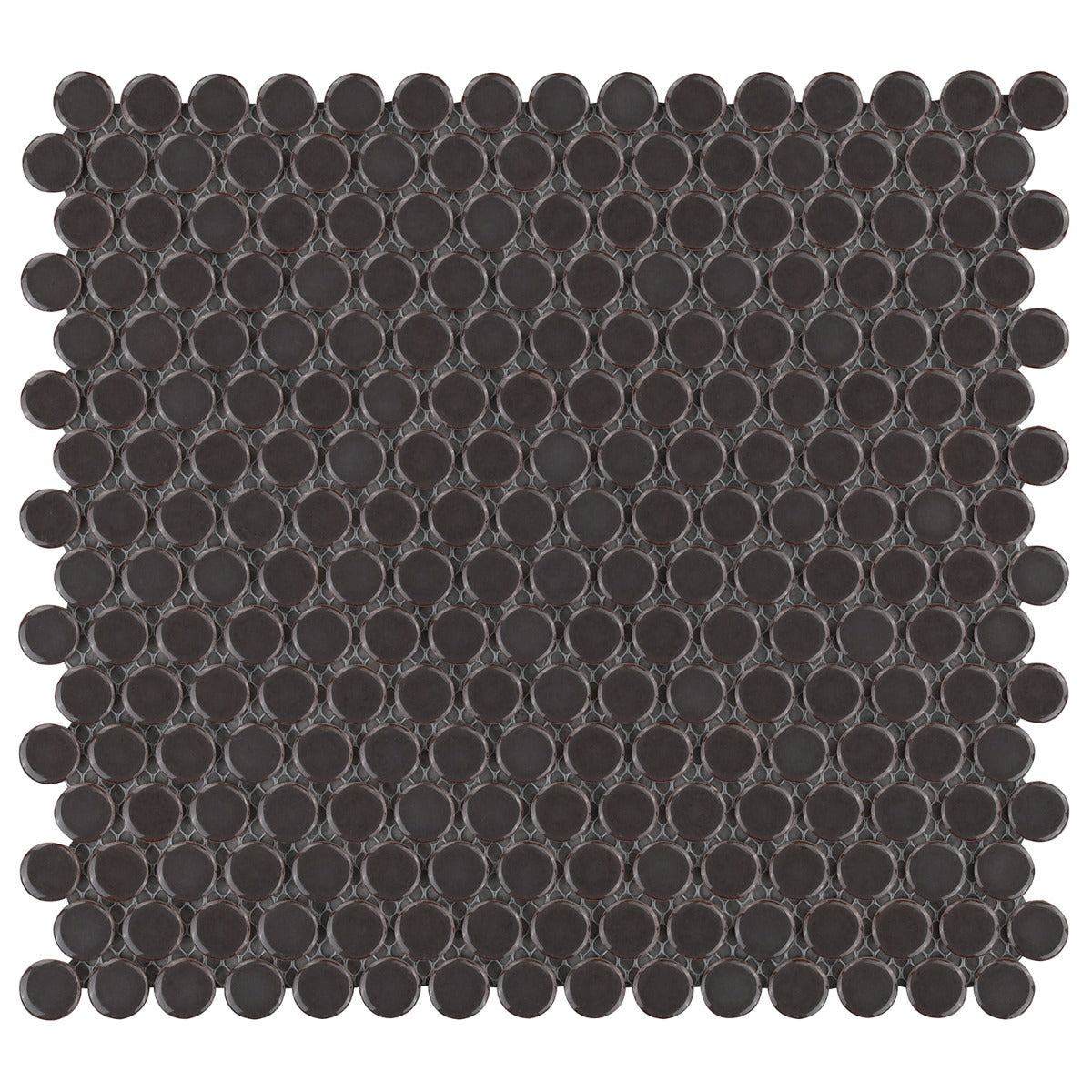 Eden Pavement Gray Penny Round Polished Porcelain Mosaic Tile