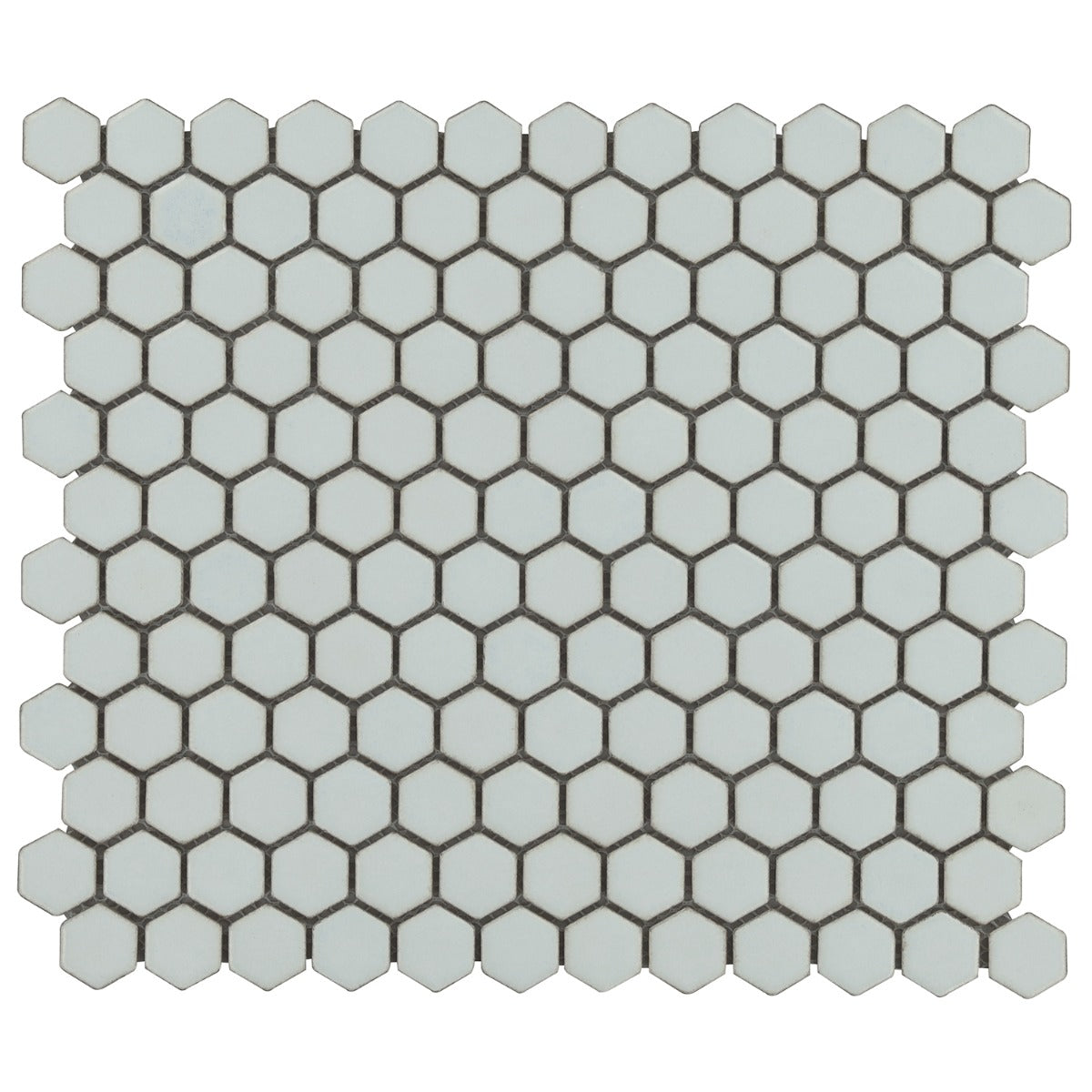 Eden Antiguan Sky Gray Rimmed Hexagon Polished Porcelain Mosaic Tile