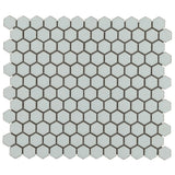 Eden Antiguan Sky Gray Rimmed Hexagon Polished Porcelain Mosaic Tile