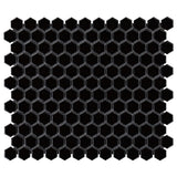 Eden Black 1" Hexagon Polished Porcelain Mosaic Tile