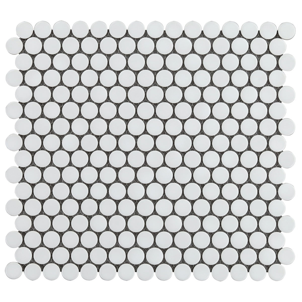 Eden White Penny Round Matte Porcelain Mosaic Tile for Bathrooms and Backsplashes