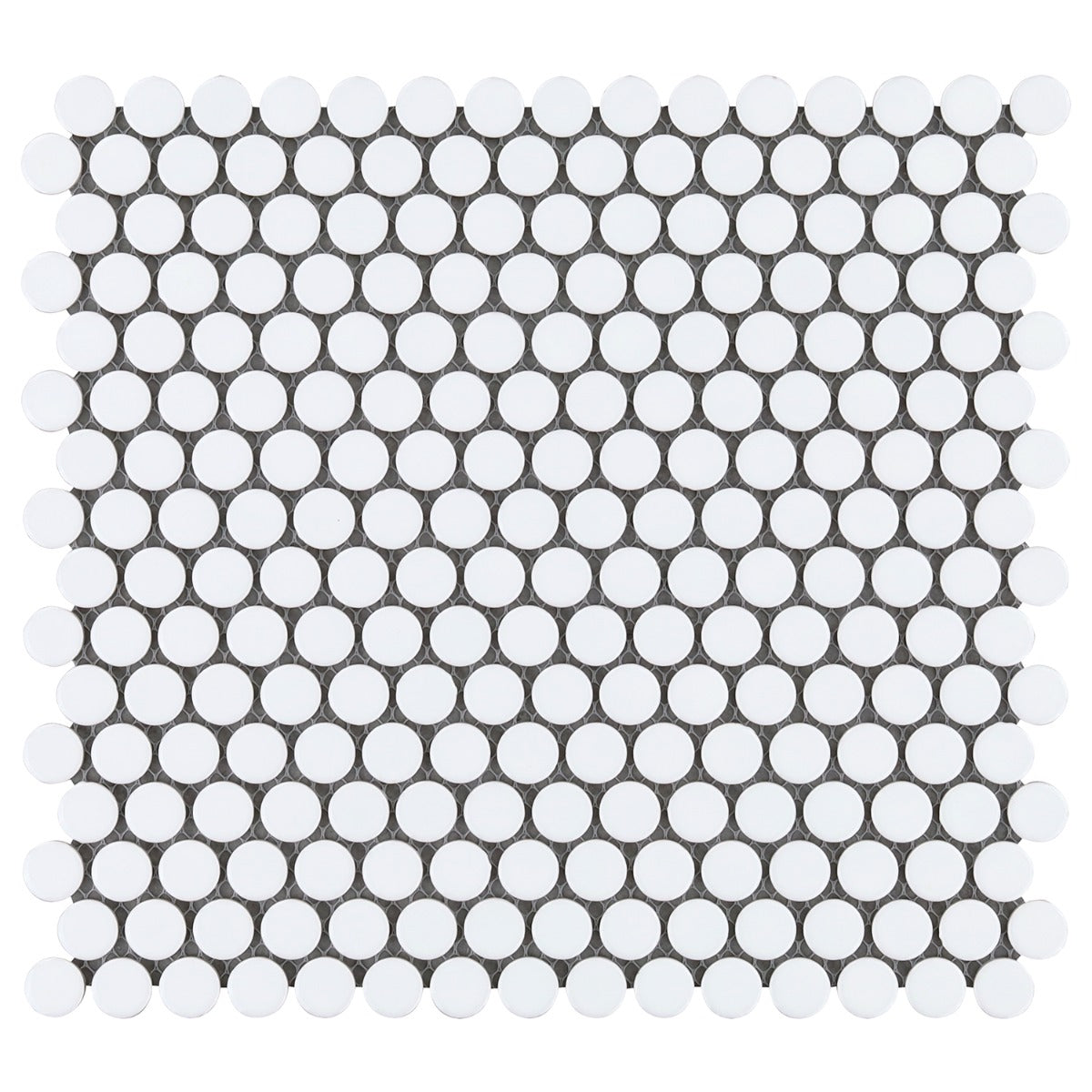 Eden White Penny Round Polished Porcelain Mosaic Tile