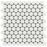 Paradise White Penny Round Polished Porcelain Mosaic Tile - 12" x 13"