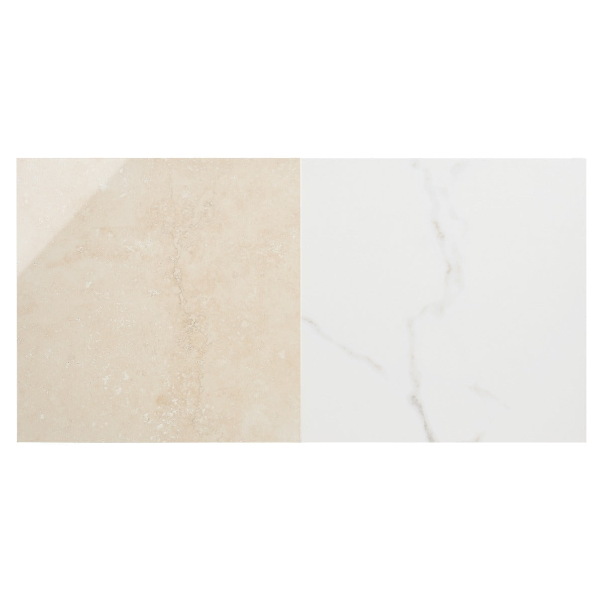 Fortunato Calacatta and Marfil 12x12 Polished Porcelain Checkerboard Tile