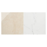 Fortunato Calacatta and Marfil 12x12 Polished Porcelain Checkerboard Tile