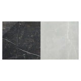 Fortunato Amani Gray and Nero Marquina Black 12x12 Polished Porcelain Checkerboard Tile