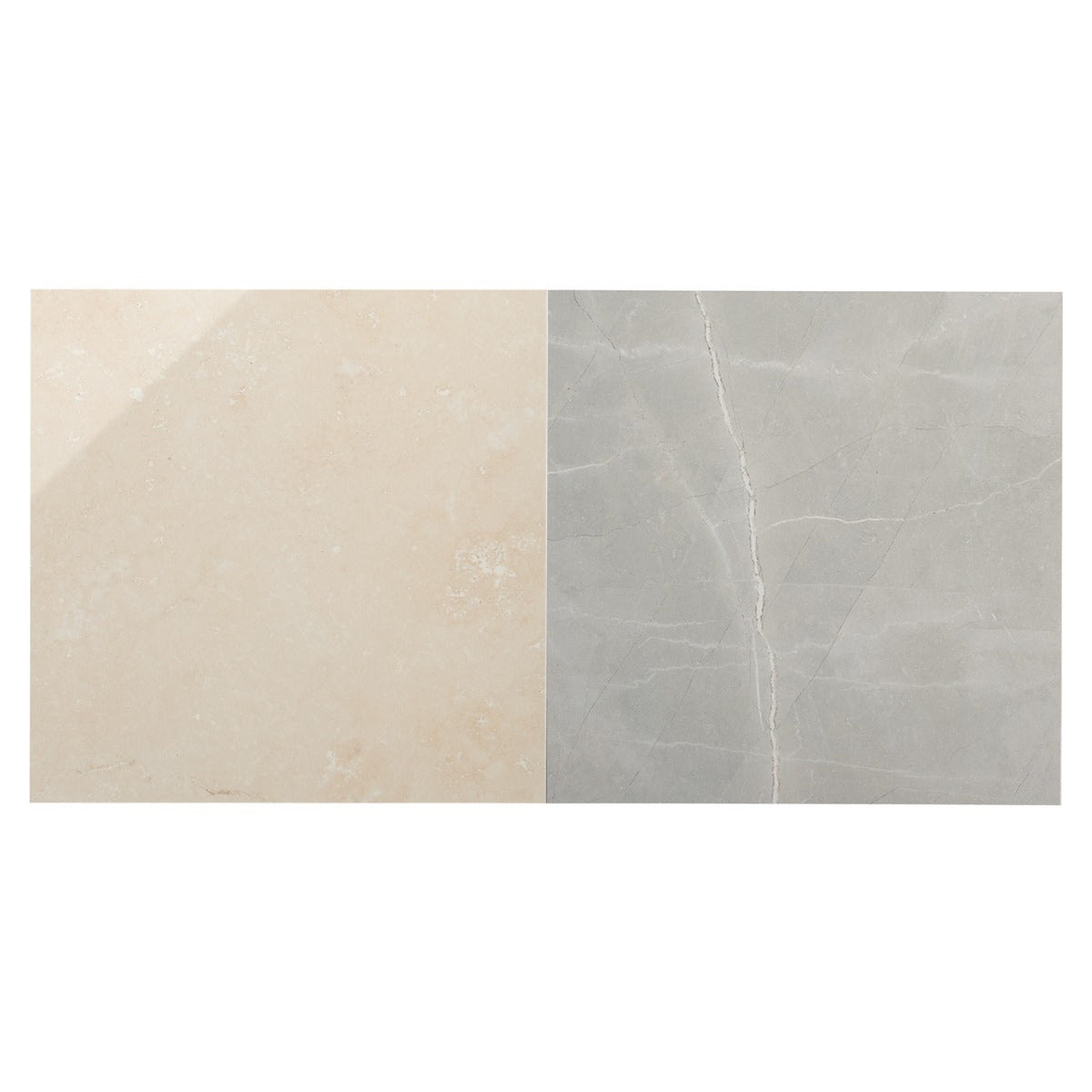 Fortunato Marfil Beige and Amani Gray 12x12 Polished Porcelain Checkerboard Tile