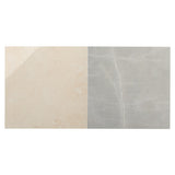 Fortunato Marfil Beige and Amani Gray 12x12 Polished Porcelain Checkerboard Tile