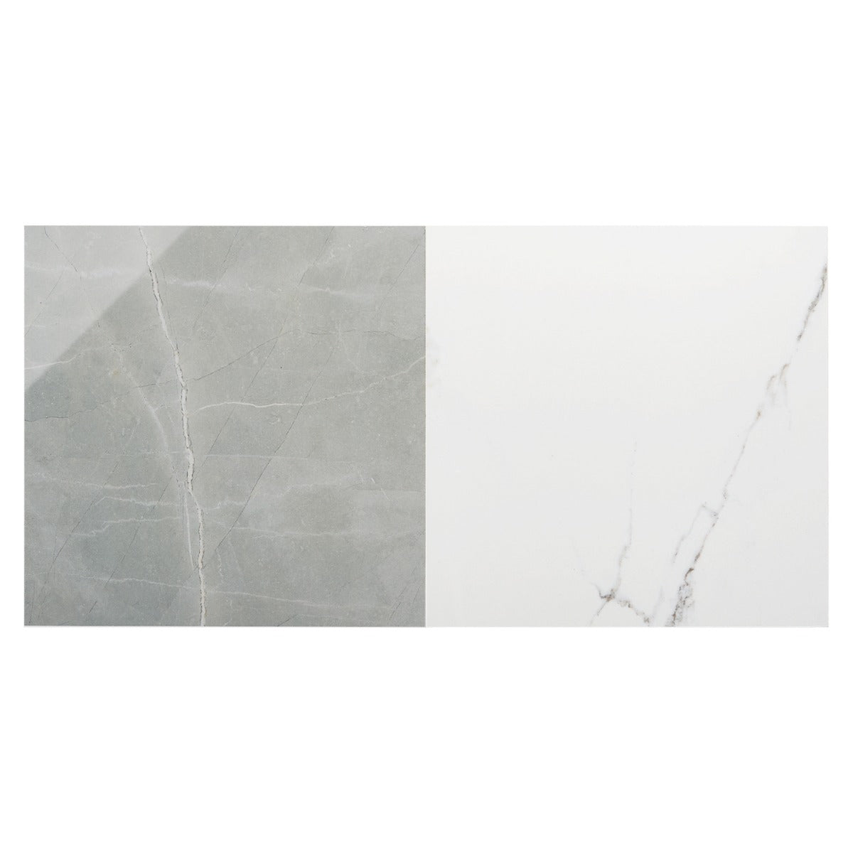 Fortunato Amani Gray and Calacatta White 12x12 Polished Porcelain Checkerboard Tile