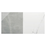 Fortunato Amani Gray and Calacatta White 12x12 Polished Porcelain Checkerboard Tile