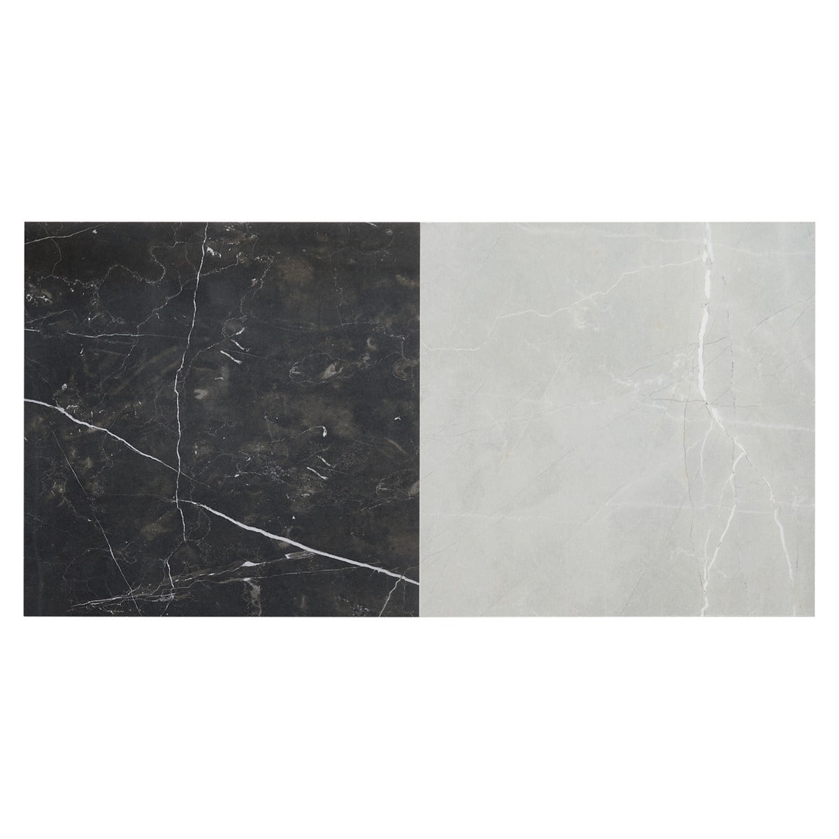 Fortunato Amani Gray and Nero Marquina Black 12x12 Matte Porcelain Checkerboard Tile