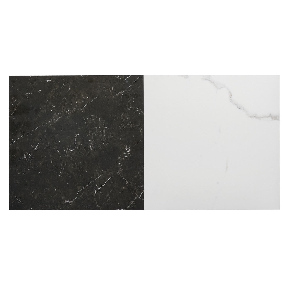 Fortunato Calacatta and Nero Marquina 12x12 Matte Porcelain Checkerboard Tile