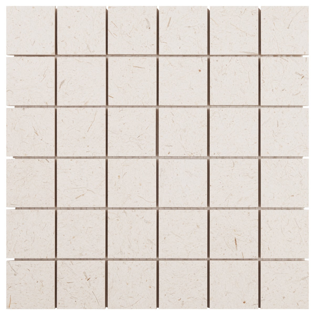 Hikari Paper Cream 2x2 Matte Mosaic Tile - Porcelain, Japandi Design