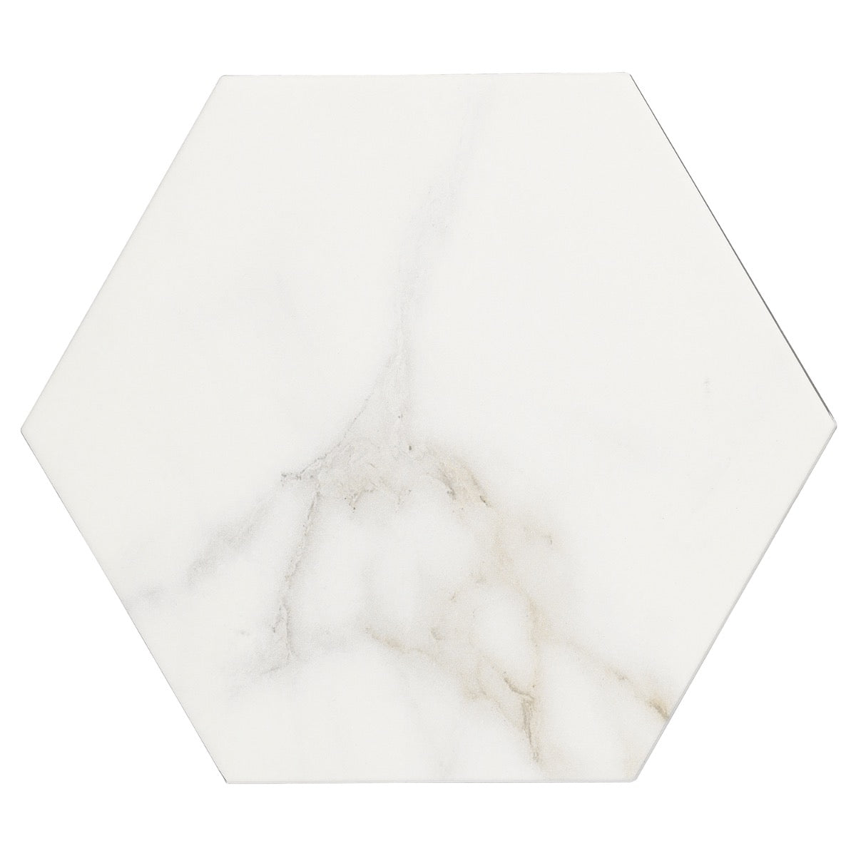 Amalfi Calacatta White 6" Hexagon Matte Porcelain Tile - Lux Tile
