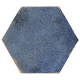 Kalay Blue 9" Hexagon Polished Porcelain Tile - Lux Tile