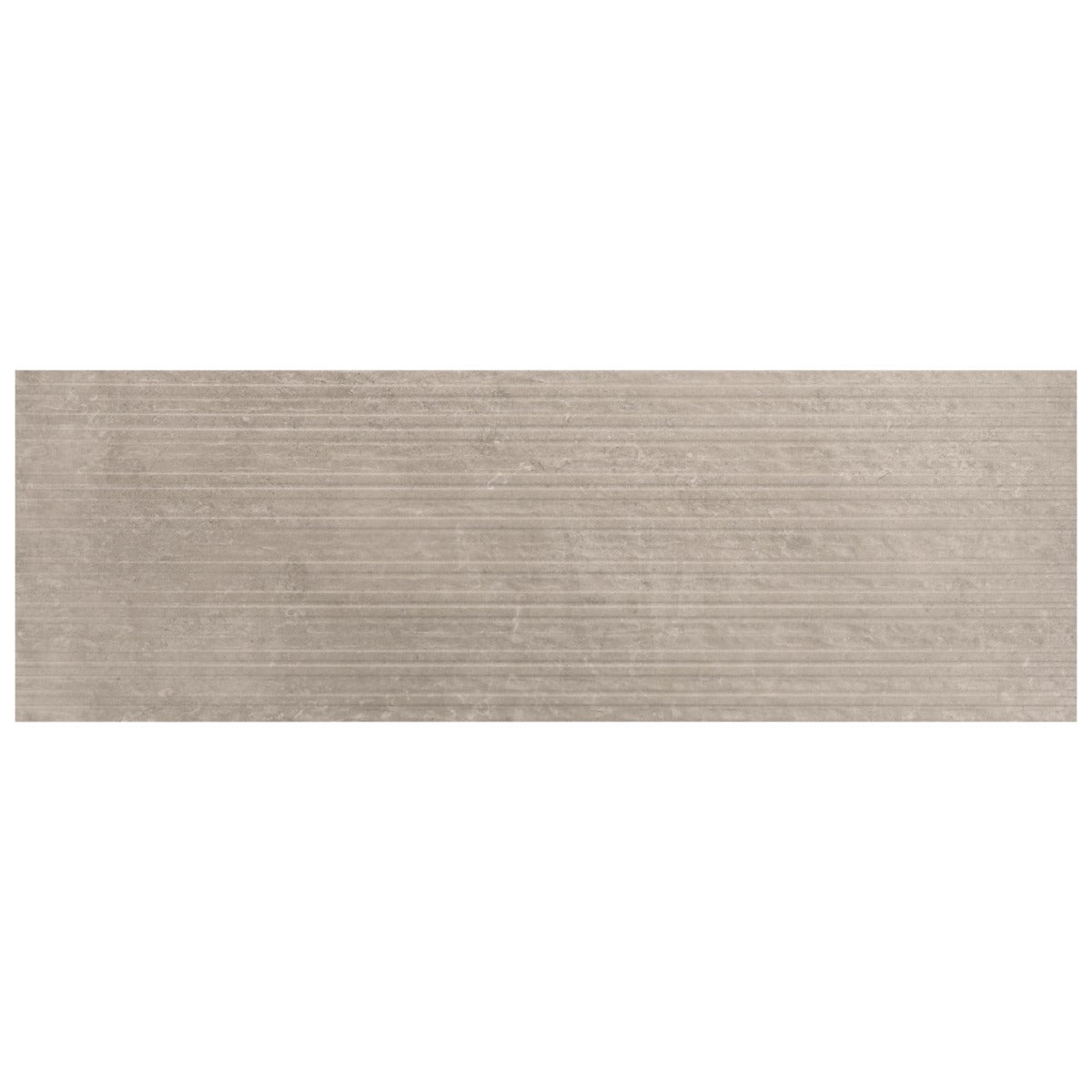 Stoneside Cream Beige Deco 12x36 Textured Matte Ceramic Tile by Lux Tile