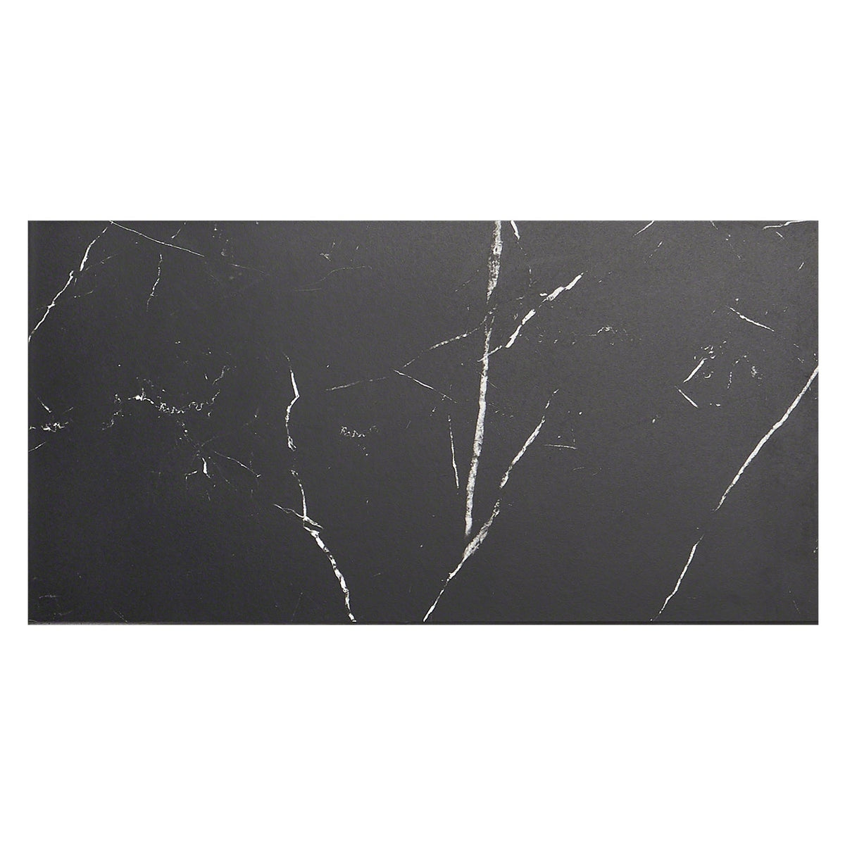Marble Tech Port Laurent Black 12x24 Matte Porcelain Tile - Lux Tile