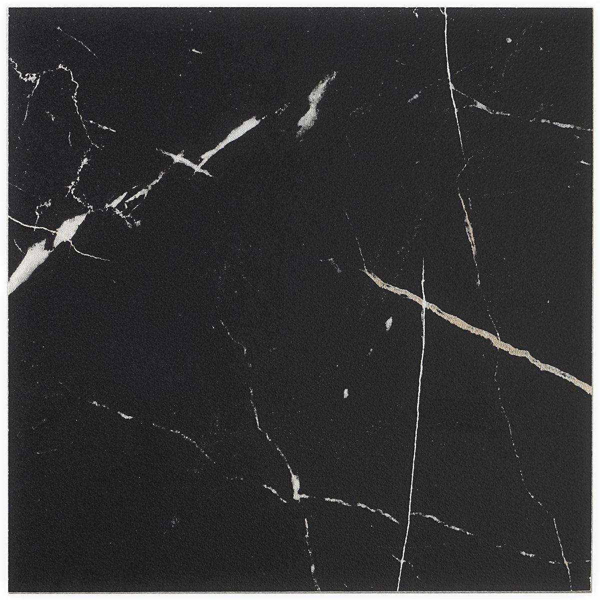 Marble Tech Port Laurent Black Matte Porcelain Tile 6x6 - Lux Tile