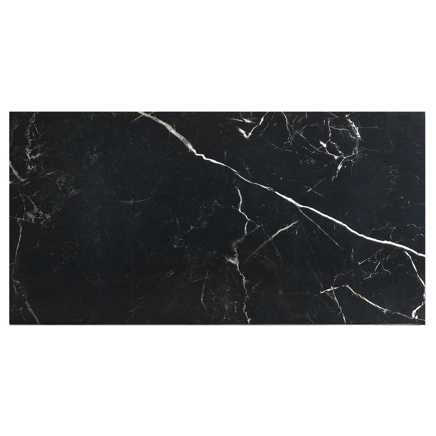 Lux Tile Marble Tech Port Laurent Black 12x24 Polished Porcelain Tile
