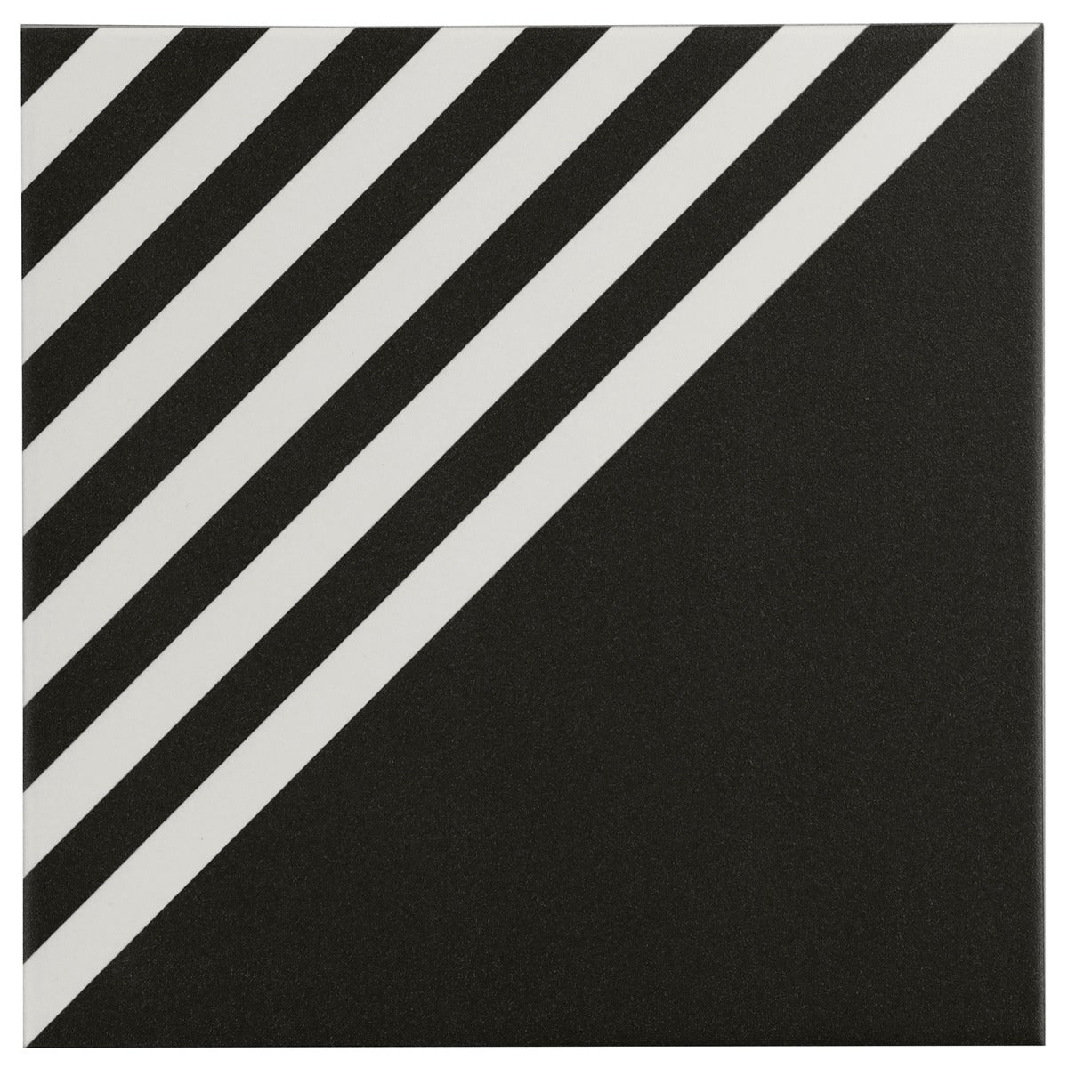 Lux Tile B2W Black & White Stripe Negative 8x8 Matte Porcelain Tile