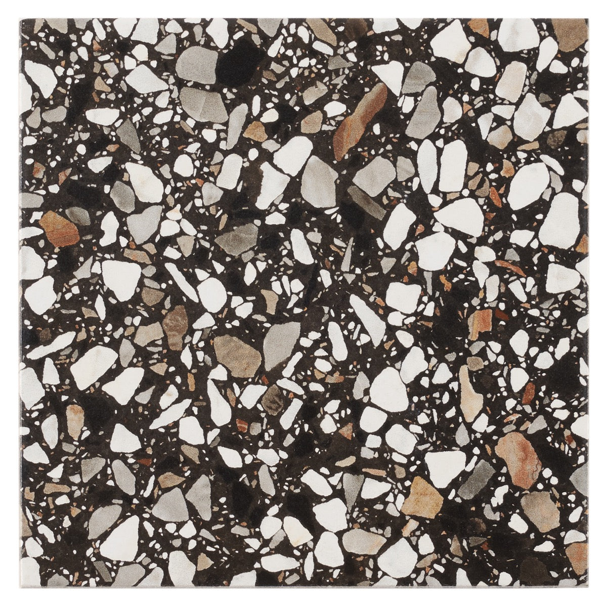 Lux Tile Chips Macro Nero Black 8x8 Matte Porcelain Tile