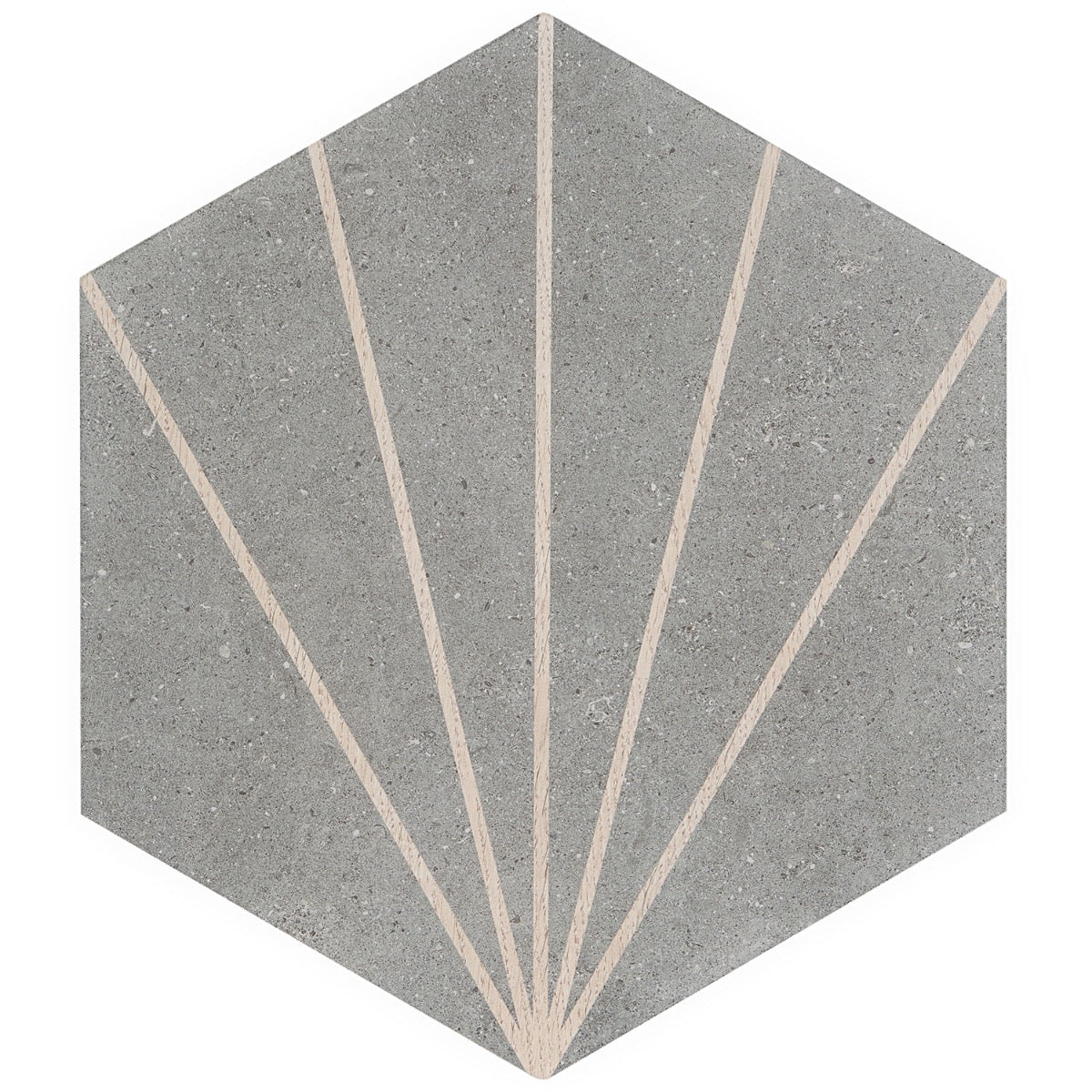 Lux Tile Pergola Beams Graphite Gray 12.5" Hexagon Matte Porcelain Tile