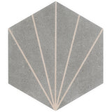 Lux Tile Pergola Beams Graphite Gray 12.5" Hexagon Matte Porcelain Tile