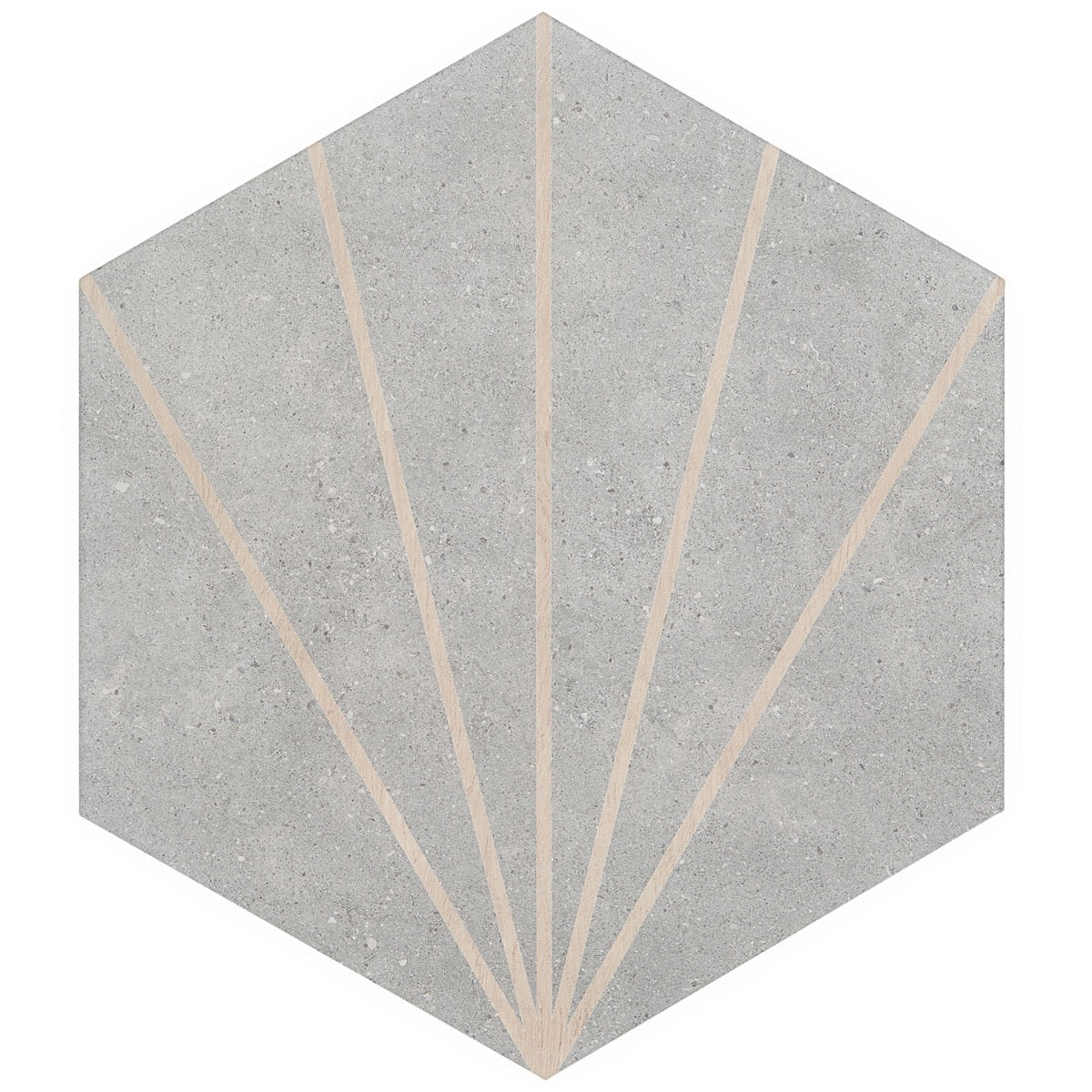 Lux Tile Pergola Beams Gray Hexagon Matte Porcelain Tile 12.5"