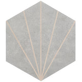 Lux Tile Pergola Beams Gray Hexagon Matte Porcelain Tile 12.5"