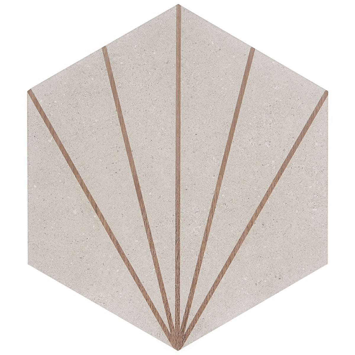Lux Tile Pergola Beams Taupe 12.5" Hexagon Matte Porcelain Tile