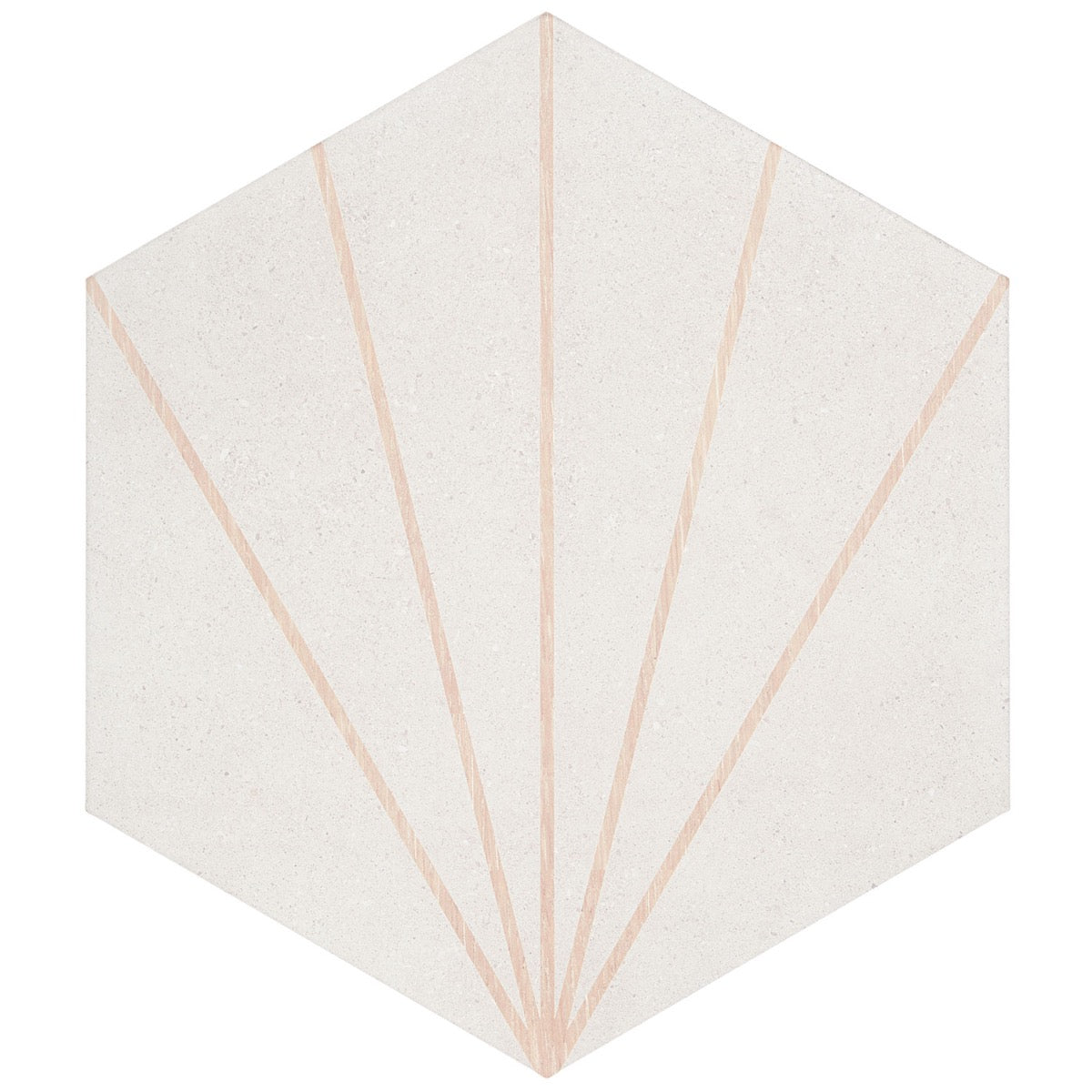 Lux Tile Pergola Beams White 12.5" Hexagon Matte Porcelain Tile