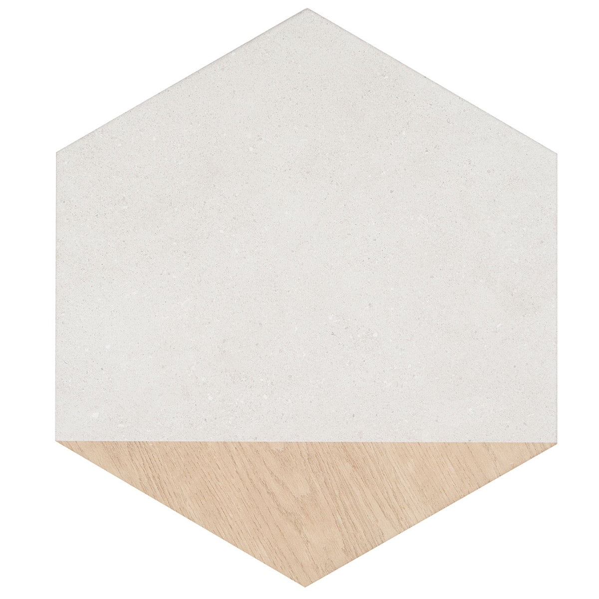Lux Tile Pergola Wood White 12.5" Hexagon Matte Porcelain Tile