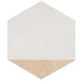 Lux Tile Pergola Wood White 12.5" Hexagon Matte Porcelain Tile