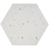 Six Hexagon Multi White Matte Porcelain Tile - 12.5" Terrazzo Look
