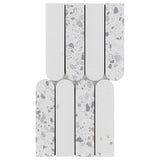 Kobe Fin Ice White Terrazzo Look Matte Porcelain Mosaic Tile
