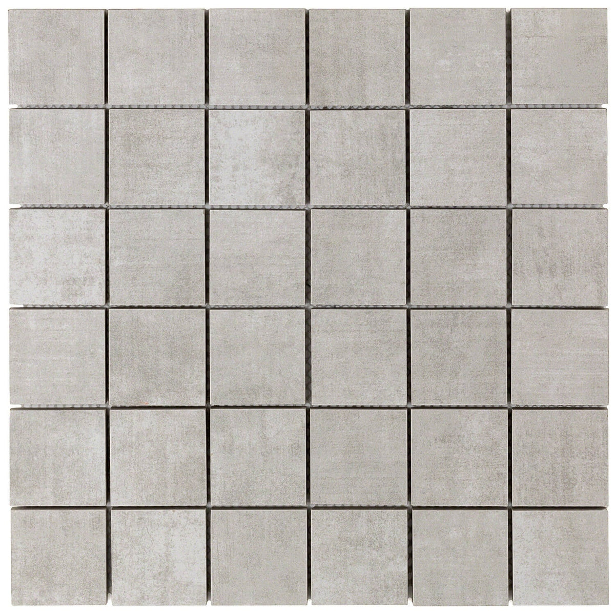 Lux Tile Cement Silver Matte Porcelain Mosaic Tile 2x2