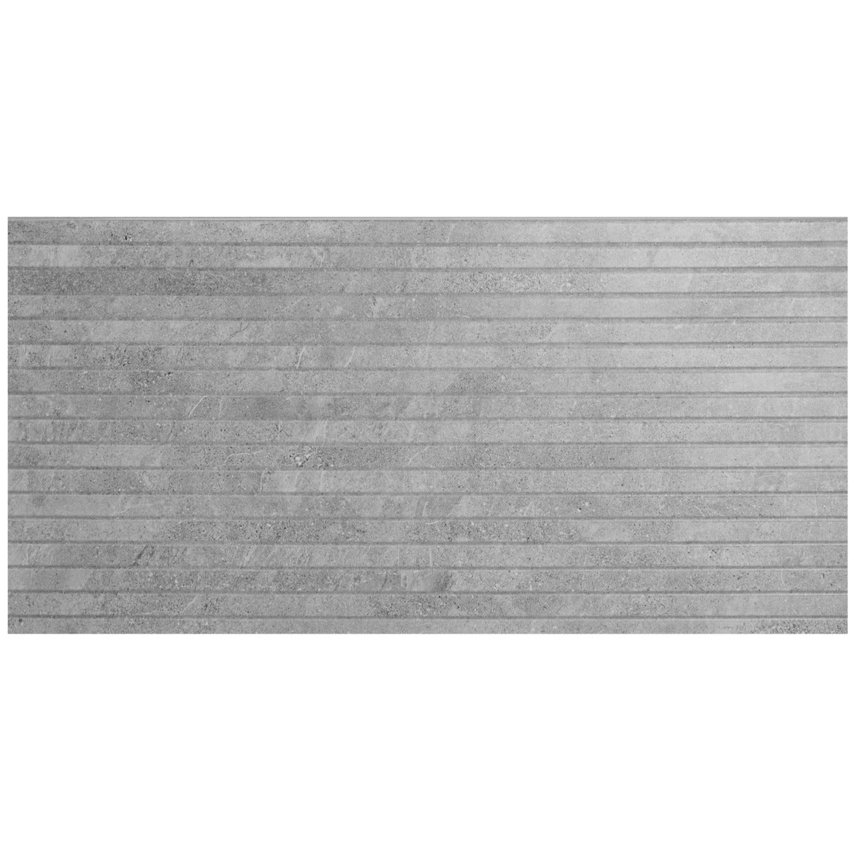 Lune Ribbon Gray 24x48 Matte Fluted Porcelain Tile - Lux Tile