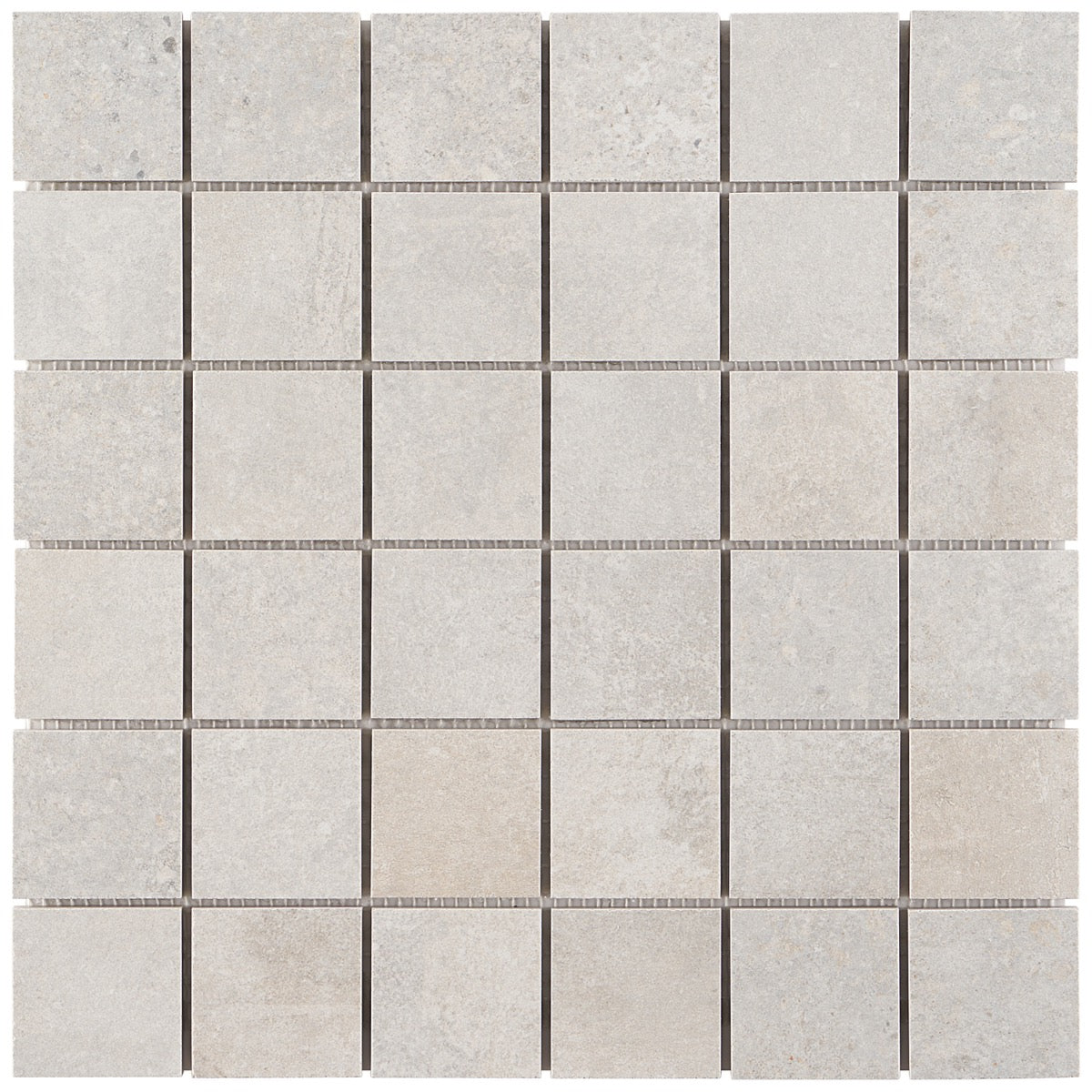Bronx Argent Silver 2x2 Matte Porcelain Mosaic Tile - Durable Industrial Design