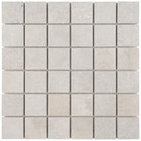 Bronx Argent Silver 2x2 Matte Porcelain Mosaic Tile - Durable Industrial Design