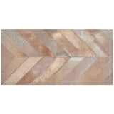 Lux Tile Sculpt Cotto Brown Chevron Porcelain Tile 24x48