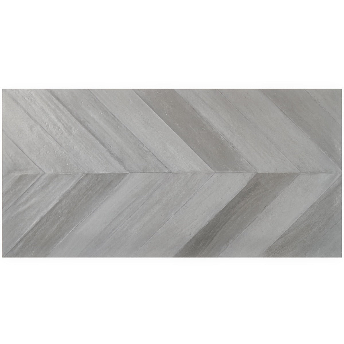 Sculpt Gray Chevron 24x48 Natural Porcelain Tile