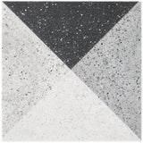 Art Geo Deco Charcoal Black Matte Porcelain Tile by Elizabeth Sutton - 8x8