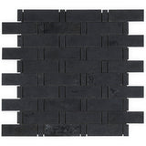 Lux Tile Portrait Black Weave Matte Porcelain Mosaic Tile