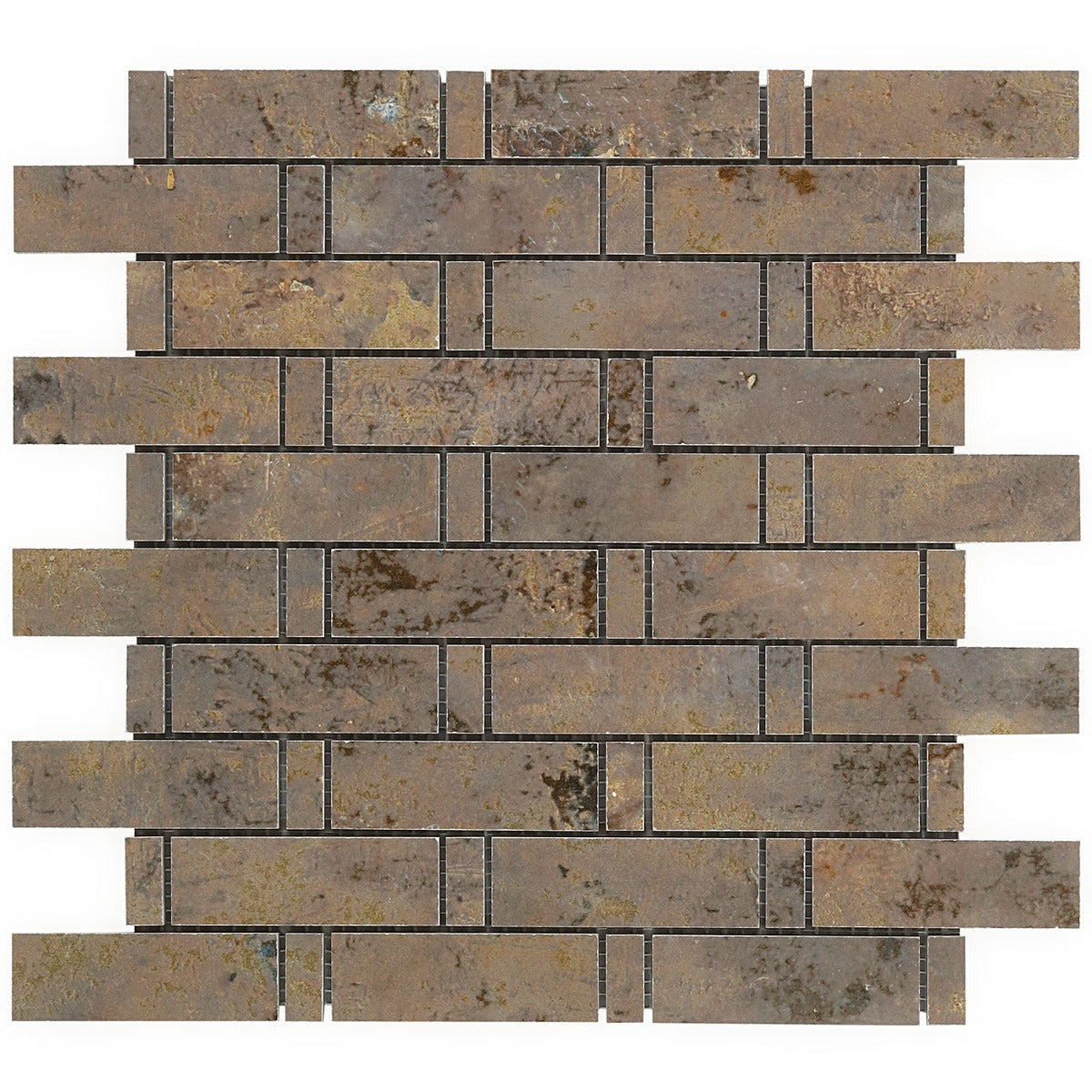 Portrait Copper Weave Matte Porcelain Mosaic Tile - Lux Tile