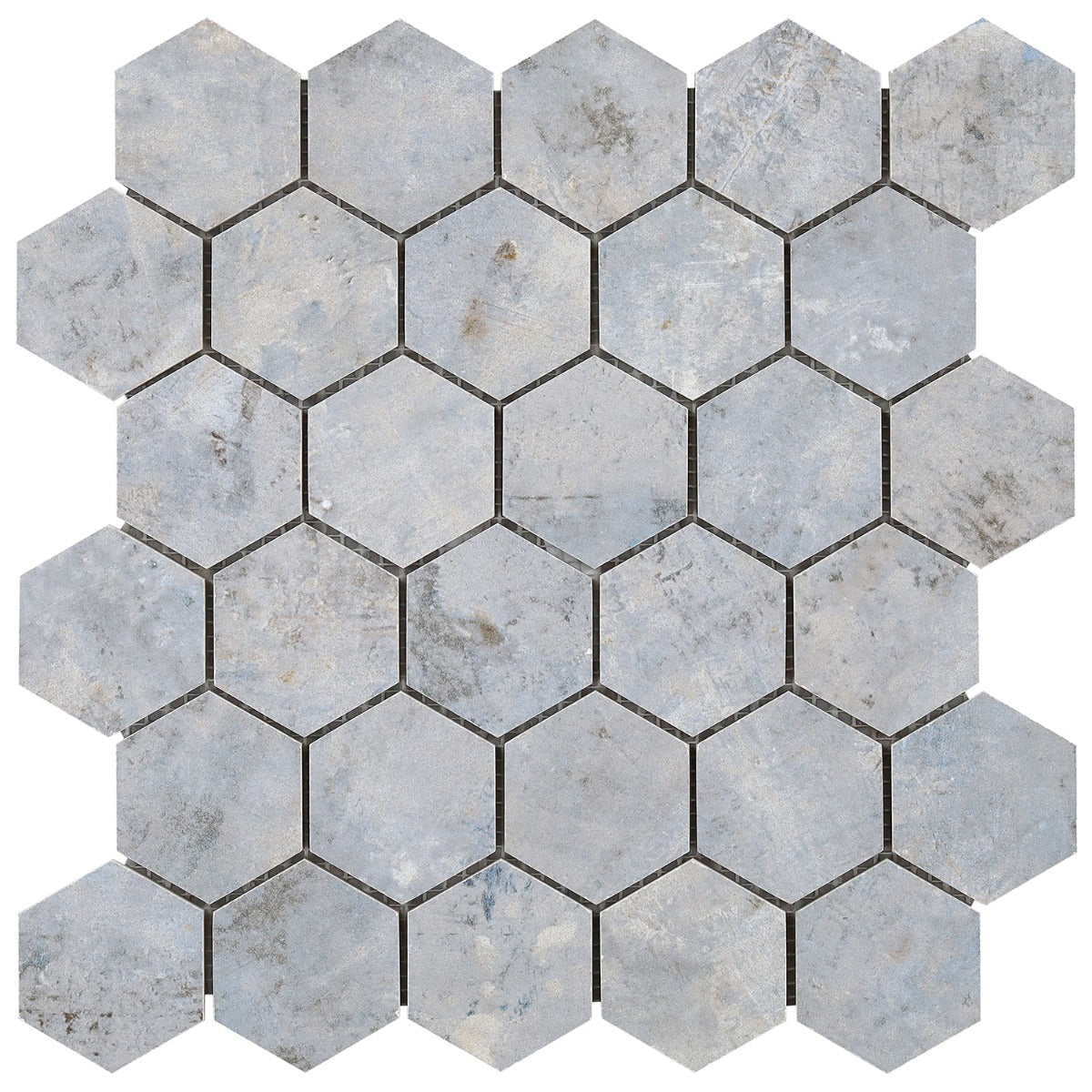 Portrait Ocean Blue 2" Hexagon Matte Porcelain Mosaic Tile - Lux Tile