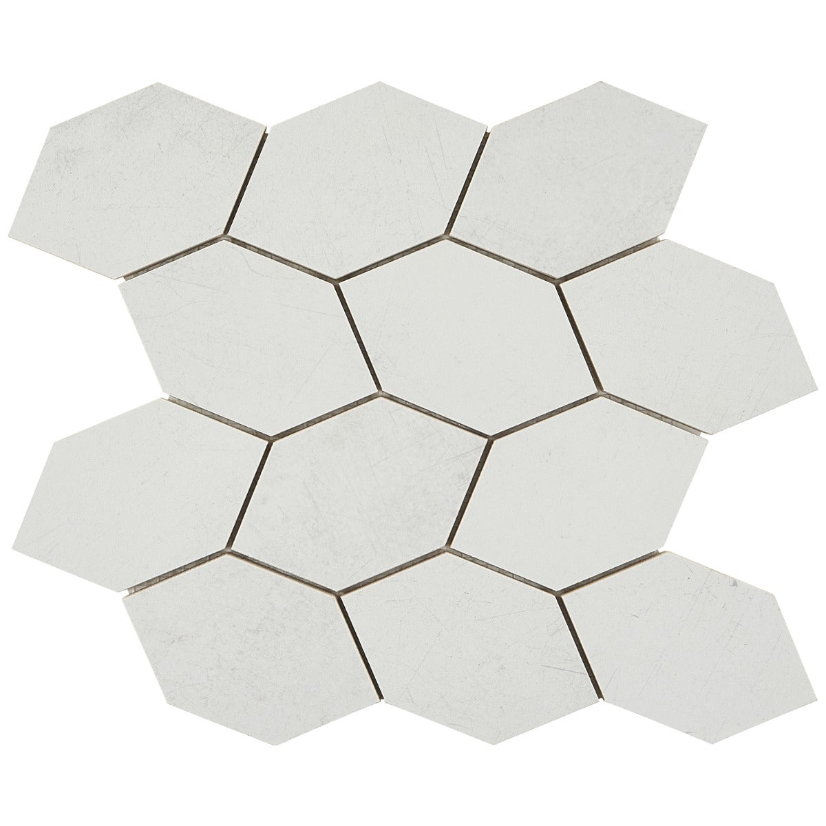 Bond Palladium Light Gray Foliage Hexagon Matte Porcelain Mosaic Tile