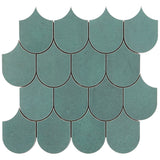 Bond Viridum Green Fishscale Matte Porcelain Mosaic Tile - Lux Tile