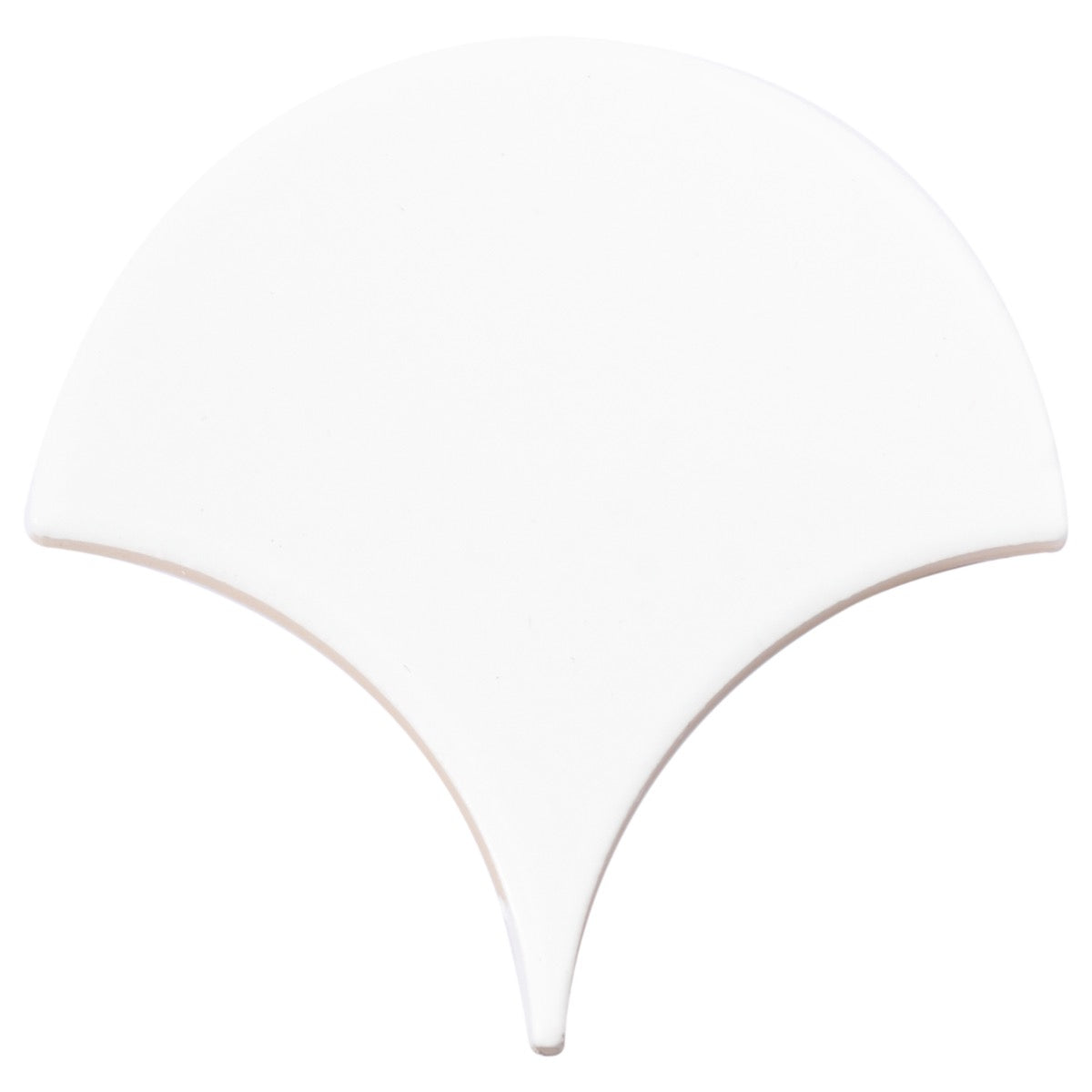 Highwater Blanco White 5" Fish Scale Matte Ceramic Wall Tile