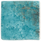 Greta Lagoon Blue 5x5 Glossy Textured Porcelain Tile by Lux Tile
